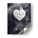 Corazón Blanco de Mármol sobre Mármol Negro - DeLaVegaGaming | Cuadro decorativo de Canvas Lab