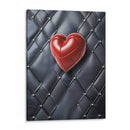 Corazón de Piel Rojo sobre Pared de Piel Negra - DeLaVegaGaming | Cuadro decorativo de Canvas Lab
