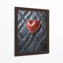 Corazón de Piel Rojo sobre Pared de Piel Negra - DeLaVegaGaming | Cuadro decorativo de Canvas Lab