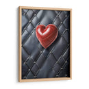 Corazón de Piel Rojo sobre Pared de Piel Negra - DeLaVegaGaming | Cuadro decorativo de Canvas Lab
