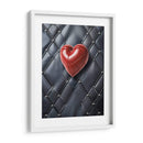 Corazón de Piel Rojo sobre Pared de Piel Negra - DeLaVegaGaming | Cuadro decorativo de Canvas Lab