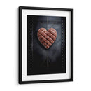 Corazón de Piel Café Sobre Pared de Piel Negra - DeLaVegaGaming | Cuadro decorativo de Canvas Lab