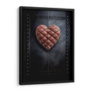 Corazón de Piel Café Sobre Pared de Piel Negra - DeLaVegaGaming | Cuadro decorativo de Canvas Lab