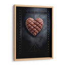 Corazón de Piel Café Sobre Pared de Piel Negra - DeLaVegaGaming | Cuadro decorativo de Canvas Lab