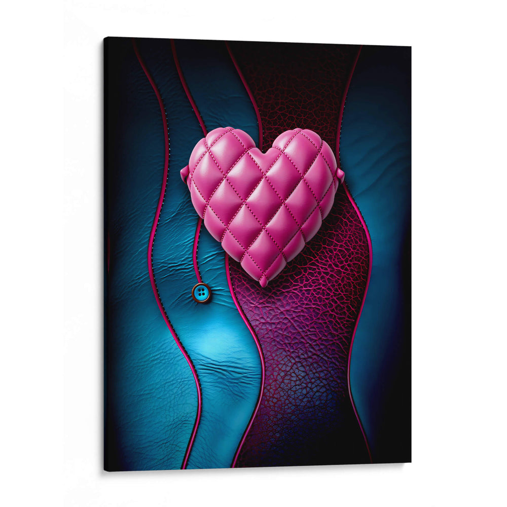 Corazón Rosa de Piel Sobre Piel Rosa y Azúl - DeLaVegaGaming | Cuadro decorativo de Canvas Lab