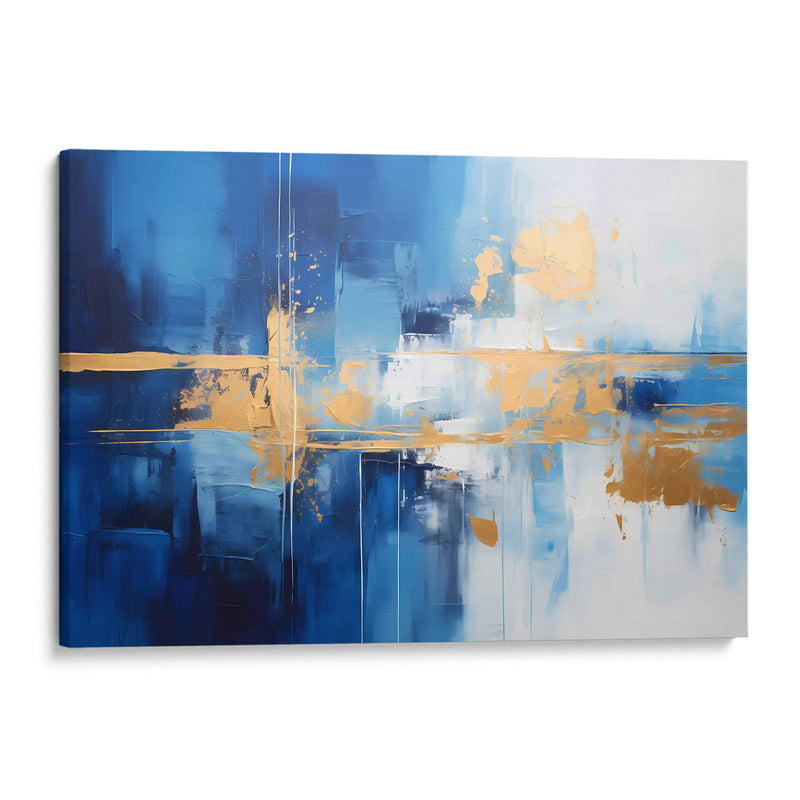Abstracto Azul Y Dorado - Obed Pereyra | Cuadro decorativo de Canvas Lab