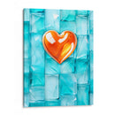Corazón Naranja de Cristal Sobre Cubos de Cristal - DeLaVegaGaming | Cuadro decorativo de Canvas Lab