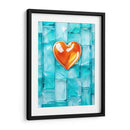 Corazón Naranja de Cristal Sobre Cubos de Cristal - DeLaVegaGaming | Cuadro decorativo de Canvas Lab