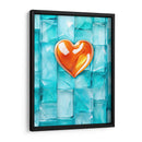 Corazón Naranja de Cristal Sobre Cubos de Cristal - DeLaVegaGaming | Cuadro decorativo de Canvas Lab