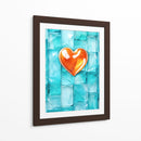 Corazón Naranja de Cristal Sobre Cubos de Cristal - DeLaVegaGaming | Cuadro decorativo de Canvas Lab