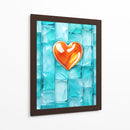 Corazón Naranja de Cristal Sobre Cubos de Cristal - DeLaVegaGaming | Cuadro decorativo de Canvas Lab