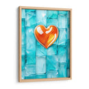 Corazón Naranja de Cristal Sobre Cubos de Cristal - DeLaVegaGaming | Cuadro decorativo de Canvas Lab