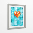 Corazón Naranja de Cristal Sobre Cubos de Cristal - DeLaVegaGaming | Cuadro decorativo de Canvas Lab