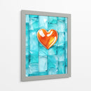Corazón Naranja de Cristal Sobre Cubos de Cristal - DeLaVegaGaming | Cuadro decorativo de Canvas Lab
