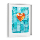 Corazón Naranja de Cristal Sobre Cubos de Cristal - DeLaVegaGaming | Cuadro decorativo de Canvas Lab