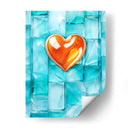 Corazón Naranja de Cristal Sobre Cubos de Cristal - DeLaVegaGaming | Cuadro decorativo de Canvas Lab