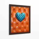 Corazón de Piel Verde Azul Sobre Piel Naranja - DeLaVegaGaming | Cuadro decorativo de Canvas Lab