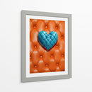 Corazón de Piel Verde Azul Sobre Piel Naranja - DeLaVegaGaming | Cuadro decorativo de Canvas Lab