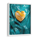 Corazón de Mármol Amarillo Sobre Plástico Verde - DeLaVegaGaming | Cuadro decorativo de Canvas Lab