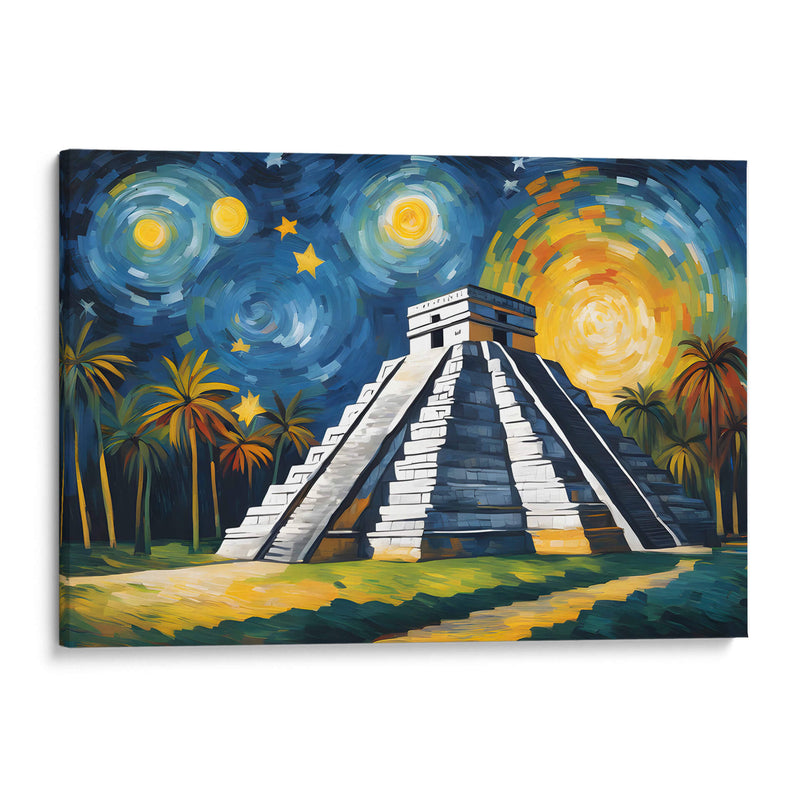 Chichen Itza estilo Van Gogh - Mavel Per | Cuadro decorativo de Canvas Lab