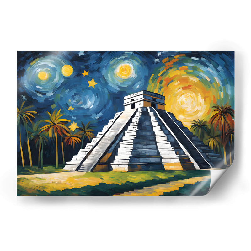 Chichen Itza estilo Van Gogh - Mavel Per | Cuadro decorativo de Canvas Lab