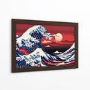 La Gran Ola Cielo Rojo - Mavel Per | Cuadro decorativo de Canvas Lab