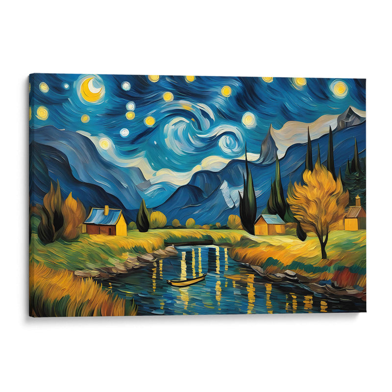 Combinación paisaje con rio al estilo Vicent Van Gogh - Mavel Per | Cuadro decorativo de Canvas Lab