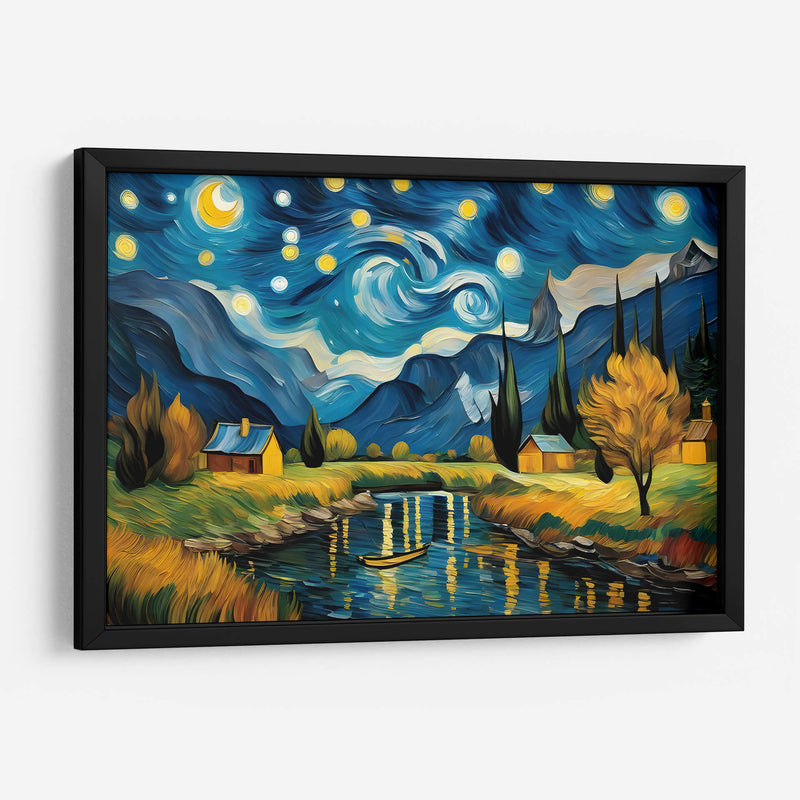 Combinación paisaje con rio al estilo Vicent Van Gogh - Mavel Per | Cuadro decorativo de Canvas Lab