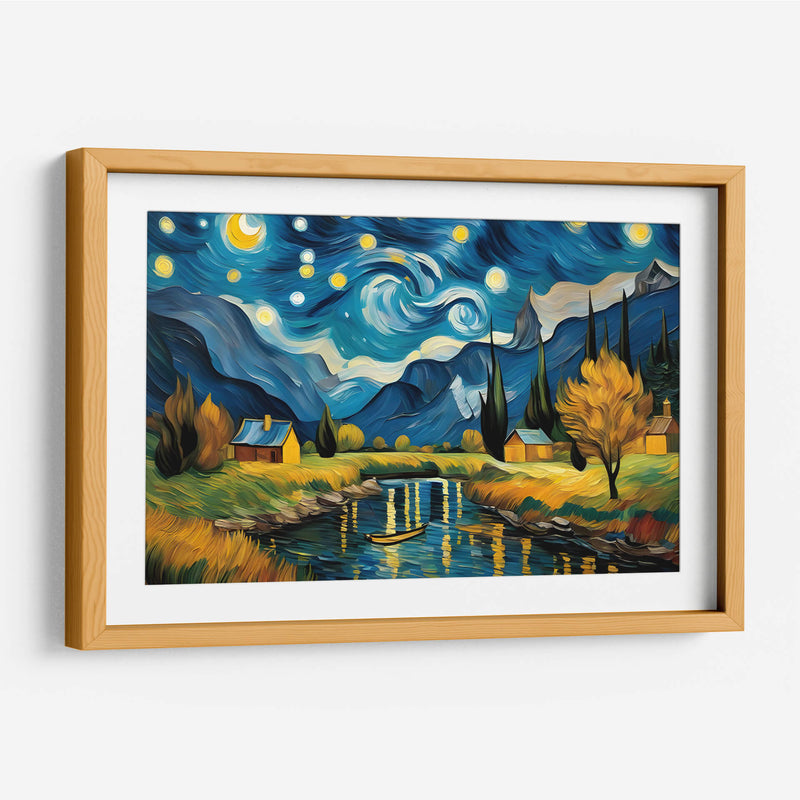 Combinación paisaje con rio al estilo Vicent Van Gogh - Mavel Per | Cuadro decorativo de Canvas Lab