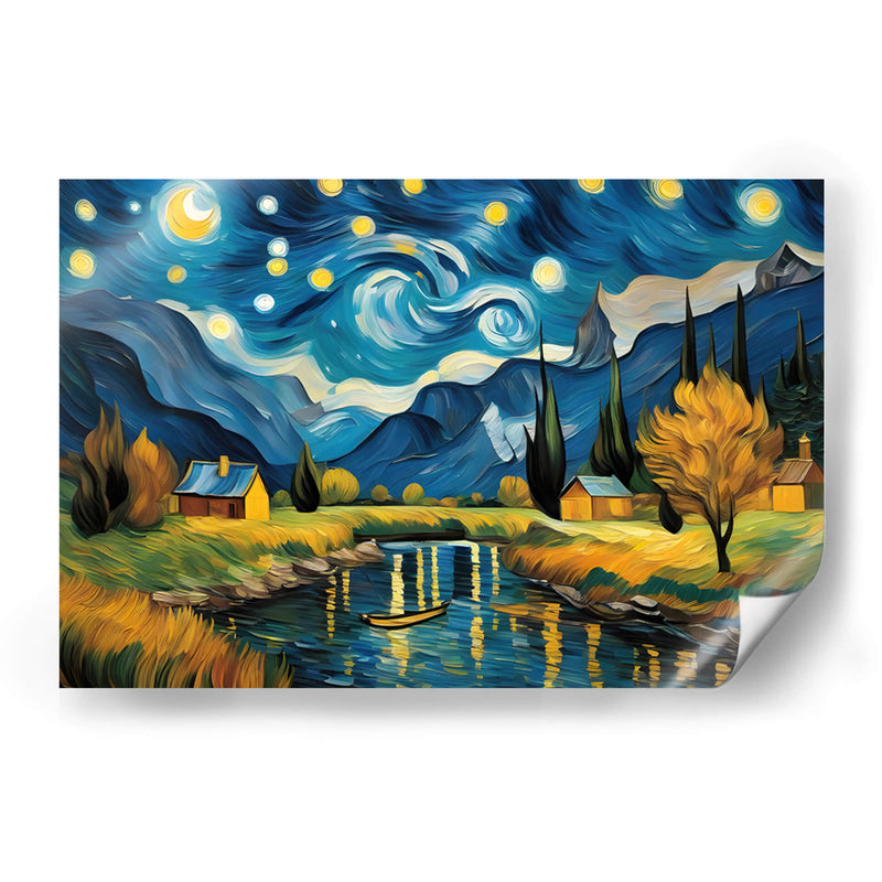 Combinación paisaje con rio al estilo Vicent Van Gogh - Mavel Per | Cuadro decorativo de Canvas Lab