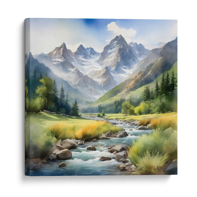 Paisaje Montañoso en acuarela - Mavel Per - Mavel Per | Cuadro decorativo de Canvas Lab