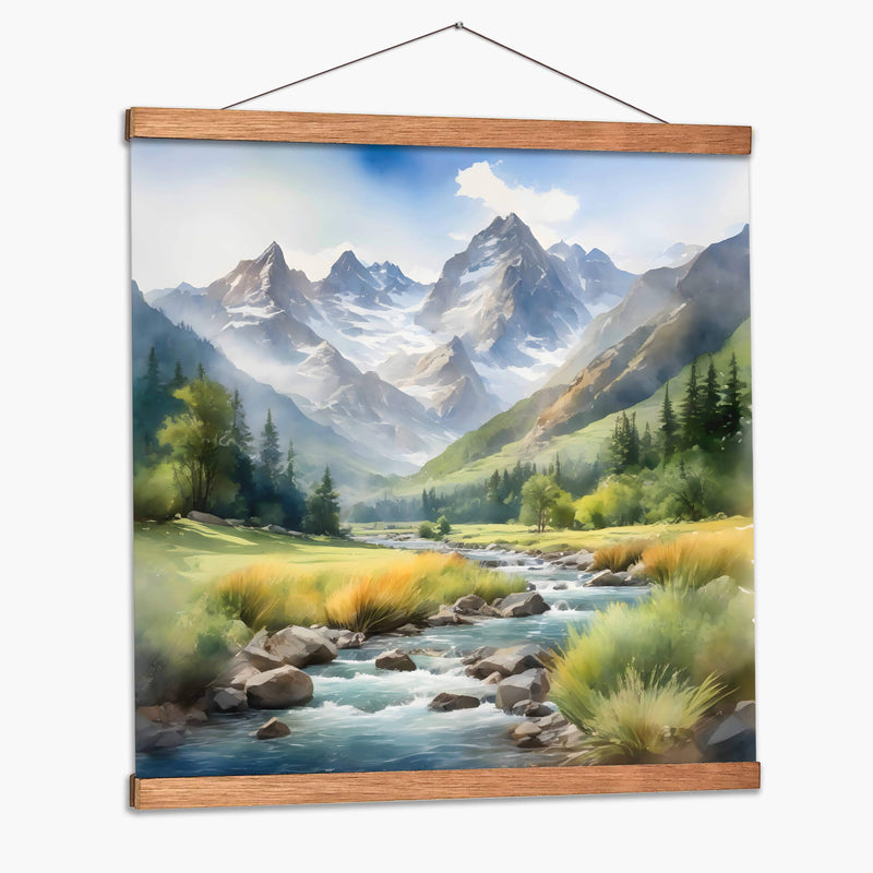 Paisaje Montañoso en acuarela - Mavel Per - Mavel Per | Cuadro decorativo de Canvas Lab