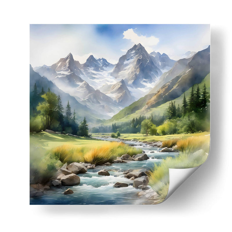 Paisaje Montañoso en acuarela - Mavel Per - Mavel Per | Cuadro decorativo de Canvas Lab