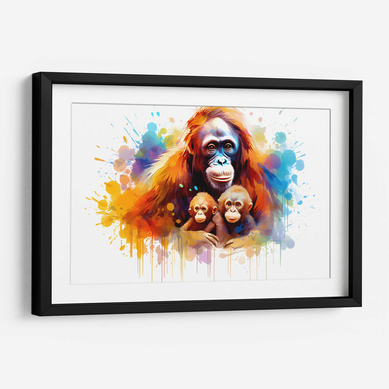 Familia Orangutan - Dominico Zafri | Cuadro decorativo de Canvas Lab