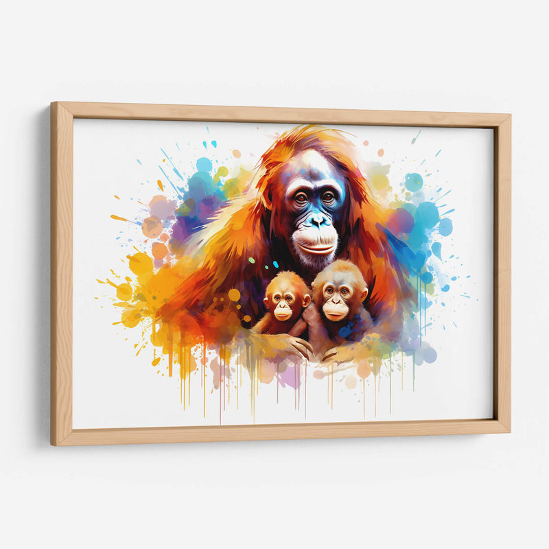 Familia Orangutan - Dominico Zafri | Cuadro decorativo de Canvas Lab