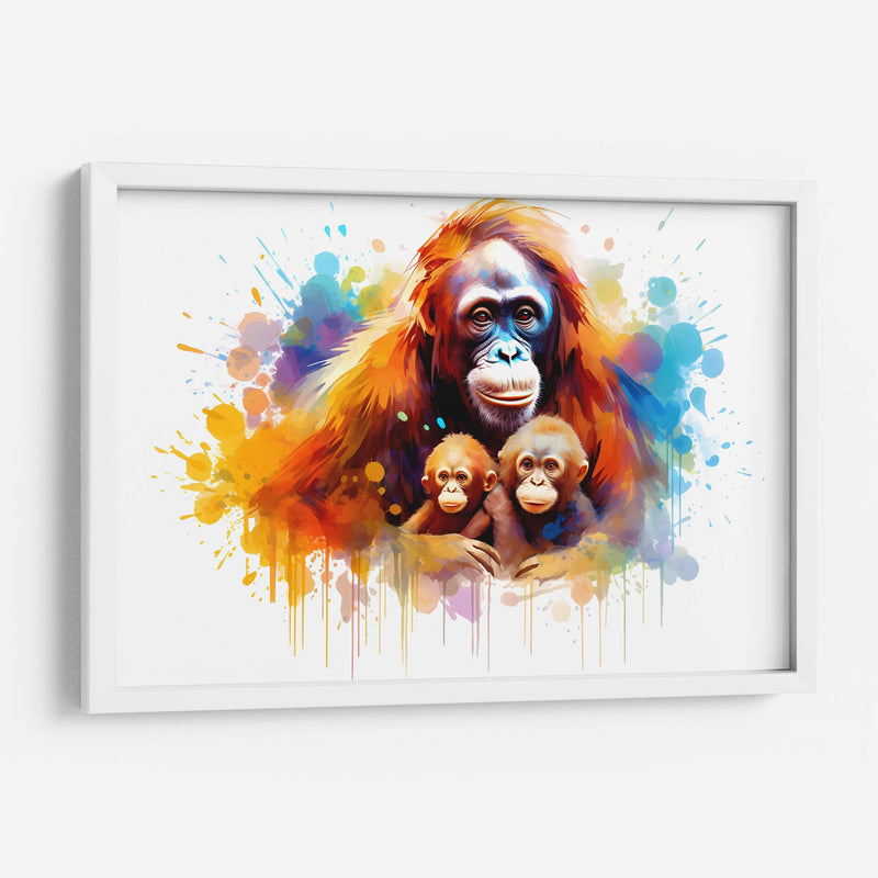 Familia Orangutan - Dominico Zafri | Cuadro decorativo de Canvas Lab