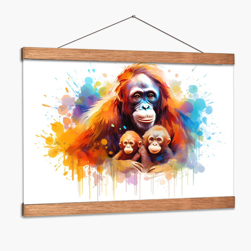 Familia Orangutan - Dominico Zafri | Cuadro decorativo de Canvas Lab