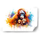 Familia Orangutan - Dominico Zafri | Cuadro decorativo de Canvas Lab