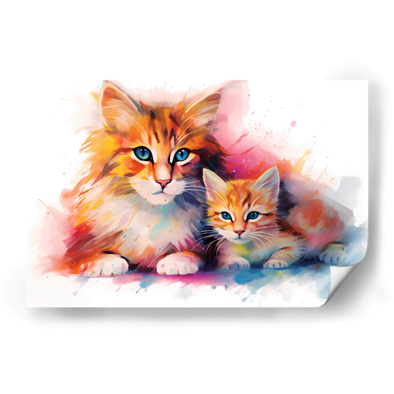 Familia Felina - Dominico Zafri | Cuadro decorativo de Canvas Lab