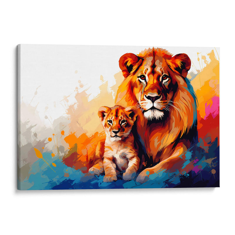 Familia De Leones - Dominico Zafri | Cuadro decorativo de Canvas Lab