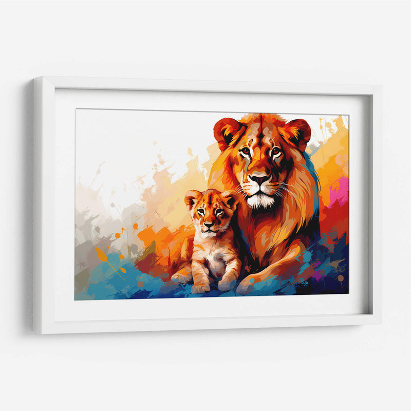 Familia De Leones - Dominico Zafri | Cuadro decorativo de Canvas Lab