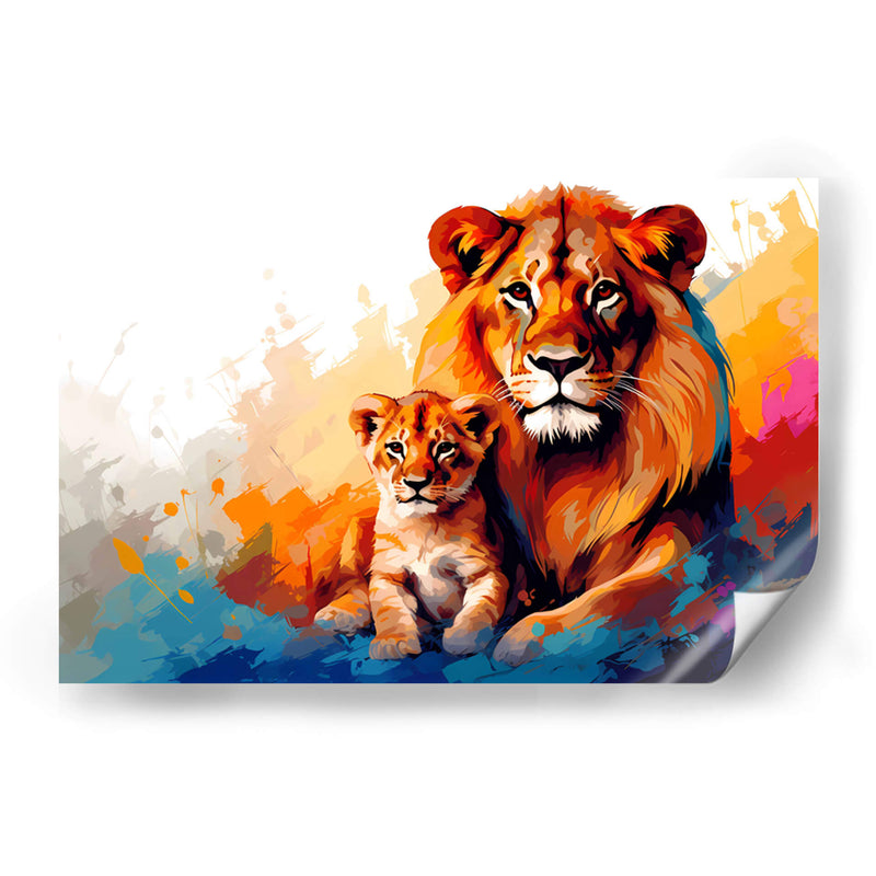 Familia De Leones - Dominico Zafri | Cuadro decorativo de Canvas Lab