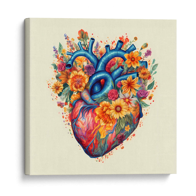 Corazon Y Flores - Dominico Zafri | Cuadro decorativo de Canvas Lab