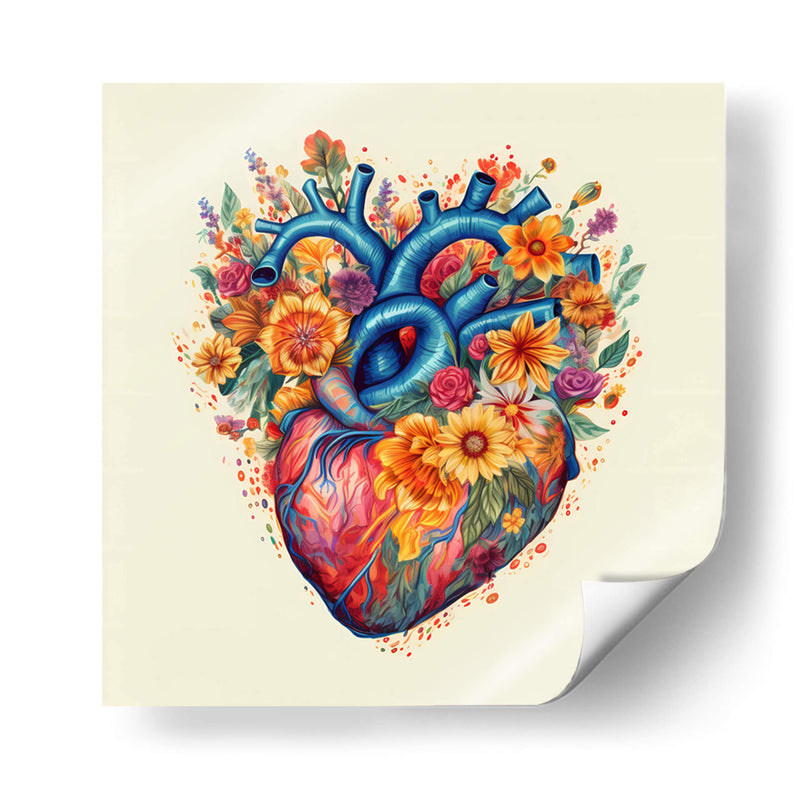 Corazon Y Flores - Dominico Zafri | Cuadro decorativo de Canvas Lab