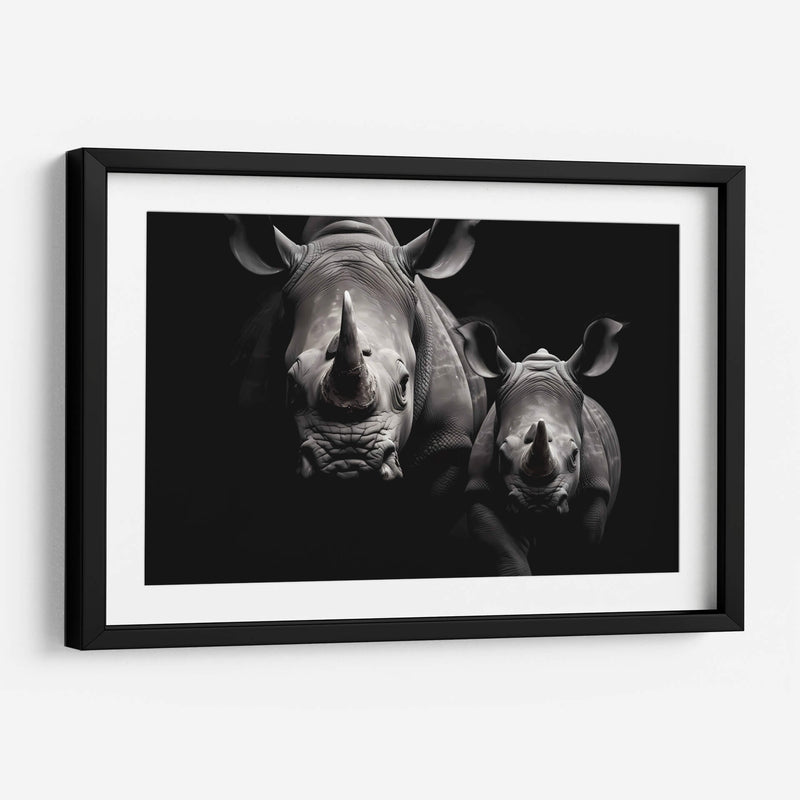 Rinocerontes En Familia - Pat G | Cuadro decorativo de Canvas Lab