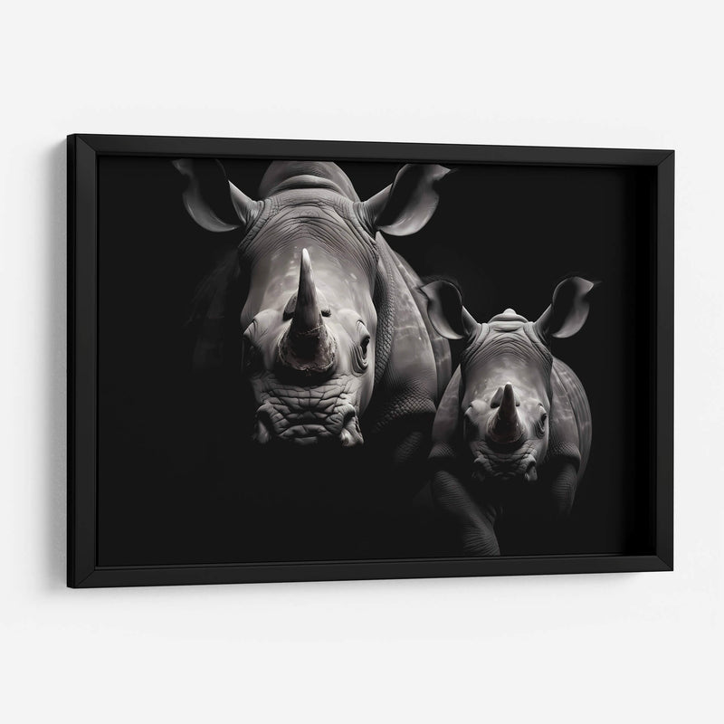 Rinocerontes En Familia - Pat G | Cuadro decorativo de Canvas Lab
