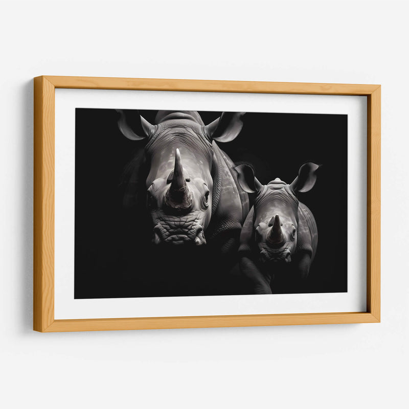 Rinocerontes En Familia - Pat G | Cuadro decorativo de Canvas Lab