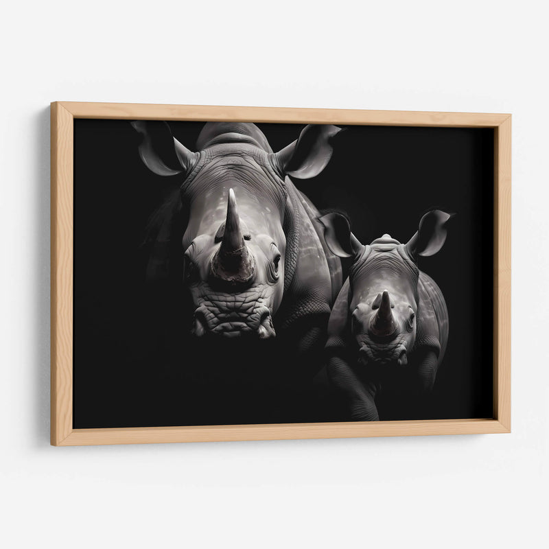 Rinocerontes En Familia - Pat G | Cuadro decorativo de Canvas Lab