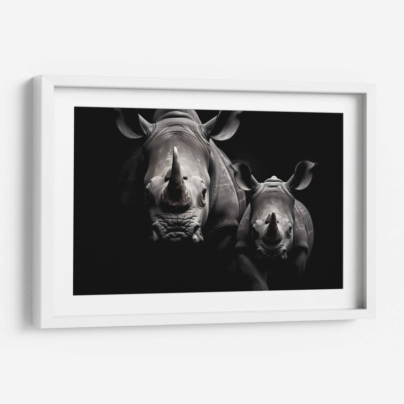 Rinocerontes En Familia - Pat G | Cuadro decorativo de Canvas Lab