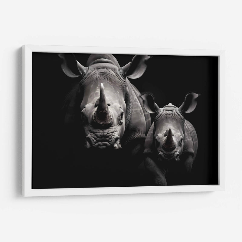 Rinocerontes En Familia - Pat G | Cuadro decorativo de Canvas Lab